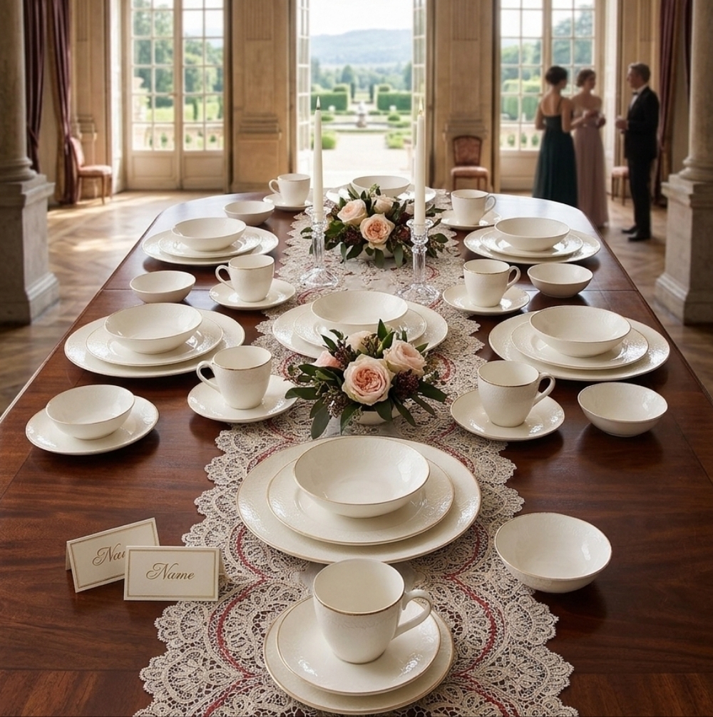 Noritake Elegant White Porcelain Dinnerware Set – Classic Home Dining -35 Pieces